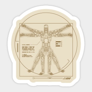 Vitruvian T-800 (Brown) Sticker